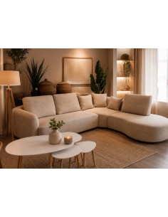 SALON D'ANGLE EN TISSU/JUTE...